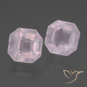 Pedras preciosas de Quartzo Rosa Rosa Rosa bem claro natural de 8.14 ct, Corte Octógono / Esmeralda, Transparente