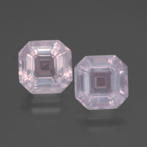Pedras preciosas de quartzo rosa rosa natural de 4,15 ct, corte esmeralda, transparente