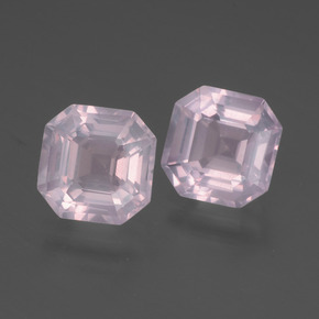 Pedras preciosas de quartzo rosa rosa natural de 4,15 ct, corte esmeralda, transparente