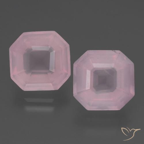 7.82ctw Natural rosa médio Quartzo Rosa, Corte Esmeralda, Transparente