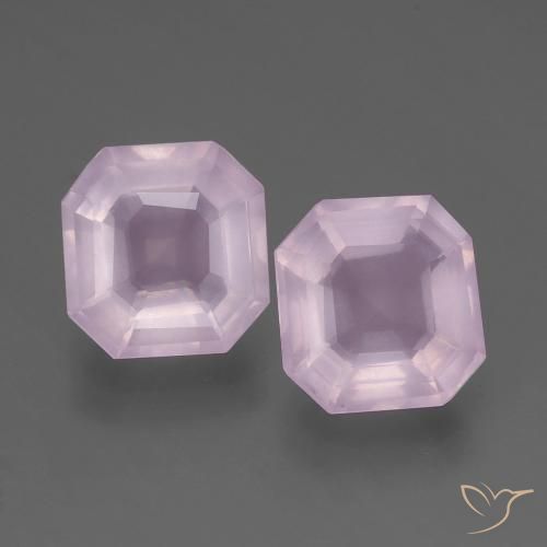 4.40ctw Natural Luz rosa Quartzo Rosa, Corte Esmeralda, Transparente