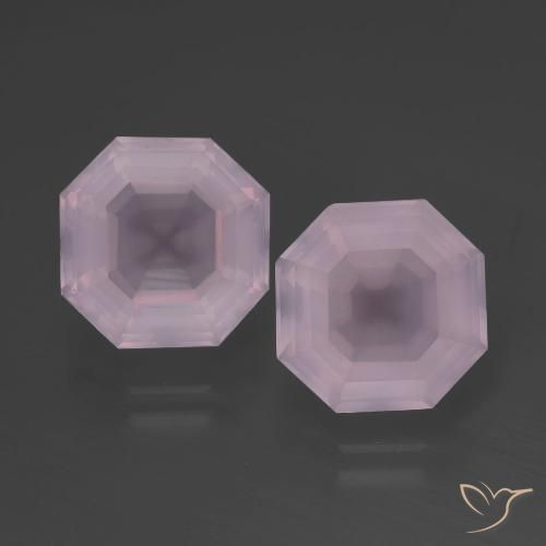8.96ctw Natural Luz rosa Quartzo Rosa, Corte Esmeralda, Transparente