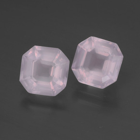Pedras preciosas de quartzo rosa rosa natural de 3,47 ct, corte esmeralda, transparente