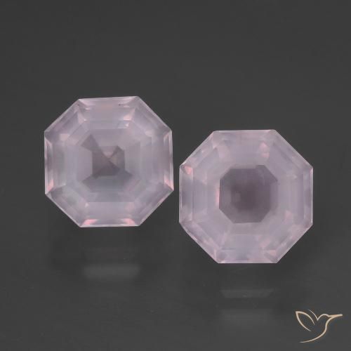 6.33ctw Natural Rosa chiclete Quartzo Rosa, Corte Esmeralda, Transparente