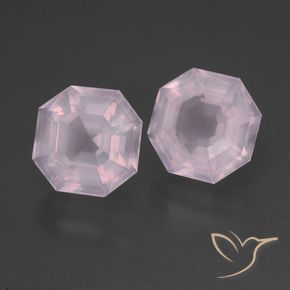 Pedras preciosas de Quartzo Rosa Rosa chiclete natural de 6.33 ct, Corte Octógono / Esmeralda, Transparente