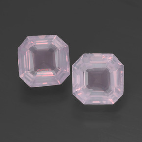 Pedras preciosas de quartzo rosa rosa natural de  ct, corte esmeralda, transparente