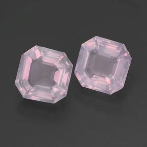 Pedras preciosas de quartzo rosa rosa natural de  ct, corte esmeralda, transparente