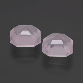 Pedras preciosas de quartzo rosa rosa natural de  ct, corte esmeralda, transparente