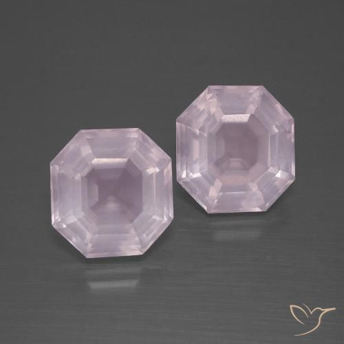 5.88ctw Natural Luz rosa Quartzo Rosa, Corte Esmeralda, Transparente