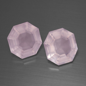 Pedras preciosas de quartzo rosa rosa natural de 8,87 ct, corte esmeralda, transparente