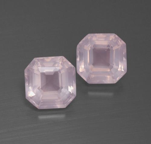 Pedras preciosas de quartzo rosa rosa natural de 3,76 ct, corte esmeralda, transparente