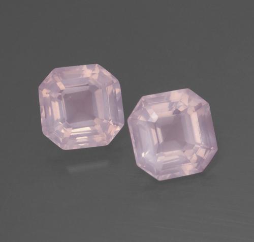 Pedras preciosas de quartzo rosa rosa natural de 3,76 ct, corte esmeralda, transparente