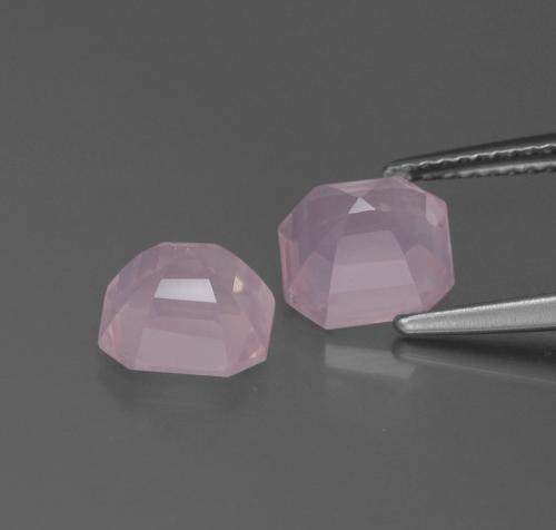 Pedras preciosas de quartzo rosa rosa natural de 3,76 ct, corte esmeralda, transparente