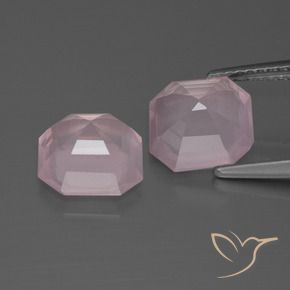 Pedras preciosas de Quartzo Rosa Rosa chiclete natural de 4.72 ct, Corte Octógono / Esmeralda, Transparente