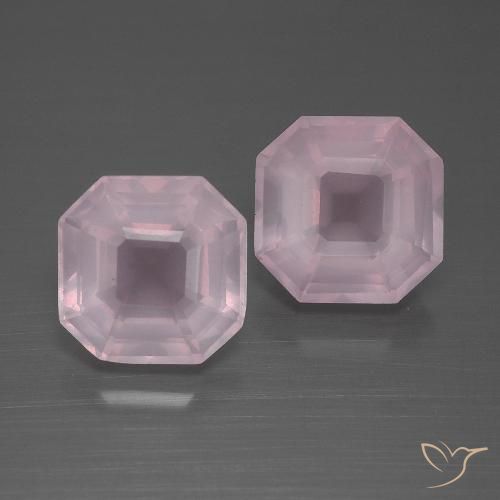 6.60ctw Natural Luz rosa Quartzo Rosa, Corte Esmeralda, Transparente