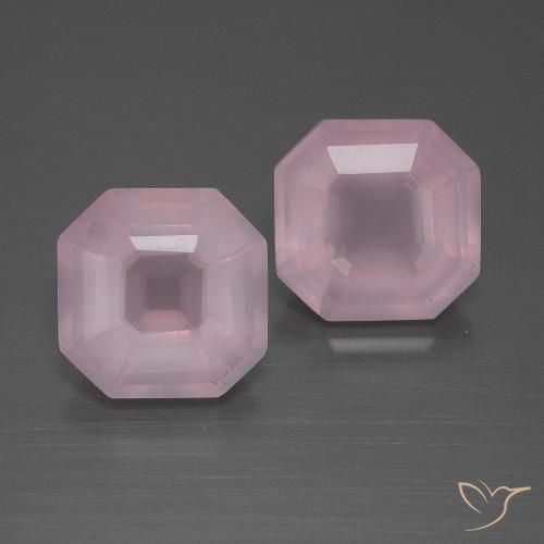 6.08ctw Natural rosa rosa médio Quartzo Rosa, Corte Esmeralda, Transparente