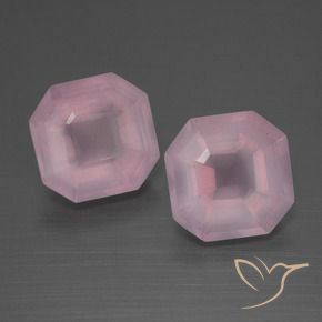 Pedras preciosas de Quartzo Rosa rosa rosa médio natural de 6.08 ct, Corte Octógono / Esmeralda, Transparente