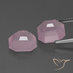 Pedras preciosas de Quartzo Rosa rosa rosa médio natural de 6.08 ct, Corte Octógono / Esmeralda, Transparente