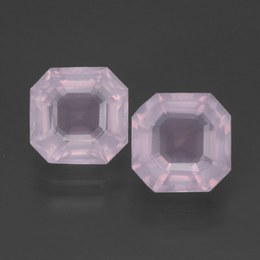 Pedras preciosas de quartzo rosa rosa natural de 4,32 ct, corte esmeralda, transparente
