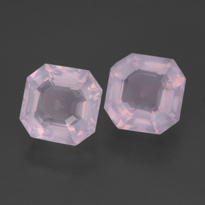 Pedras preciosas de quartzo rosa rosa natural de 4,32 ct, corte esmeralda, transparente