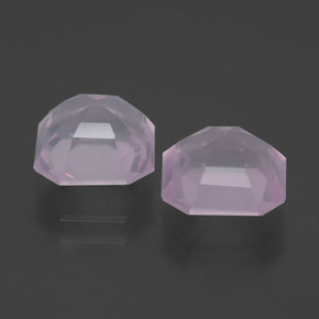 Pedras preciosas de quartzo rosa rosa natural de 4,32 ct, corte esmeralda, transparente