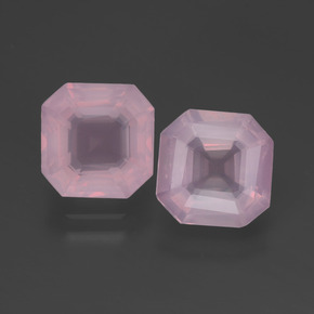 Pedras preciosas de quartzo rosa rosa natural de 4,27 ct, corte esmeralda, transparente