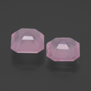 Pedras preciosas de quartzo rosa rosa natural de 4,27 ct, corte esmeralda, transparente