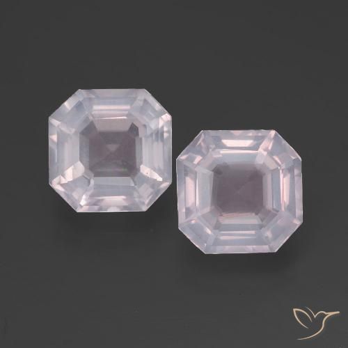 4.82ctw Natural Rosa Claro Rosa Quartzo Rosa, Corte Esmeralda, Transparente