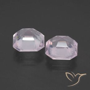 Pedras preciosas de Quartzo Rosa Rosa Claro Rosa natural de 4.82 ct, Corte Octógono / Esmeralda, Transparente