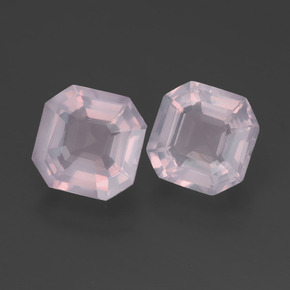 Pedras preciosas de quartzo rosa rosa natural de 3,58 ct, corte esmeralda, transparente