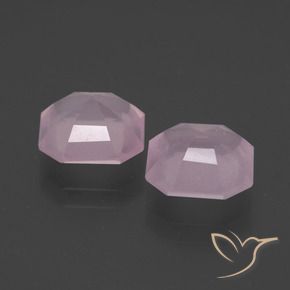 Pedras preciosas de quartzo rosa rosa natural de 4,12 ct, corte esmeralda, transparente