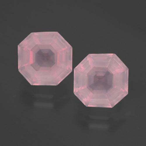 Pedras preciosas de quartzo rosa rosa natural de 5,02 ct, corte esmeralda, transparente
