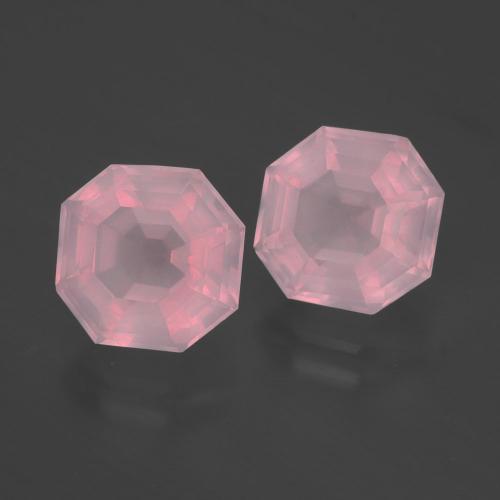 Pedras preciosas de quartzo rosa rosa natural de 5,02 ct, corte esmeralda, transparente