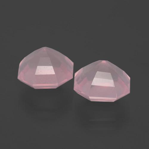 Pedras preciosas de quartzo rosa rosa natural de 5,02 ct, corte esmeralda, transparente