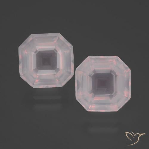 6.76ctw Natural Rosa bem claro Quartzo Rosa, Corte Esmeralda, Transparente