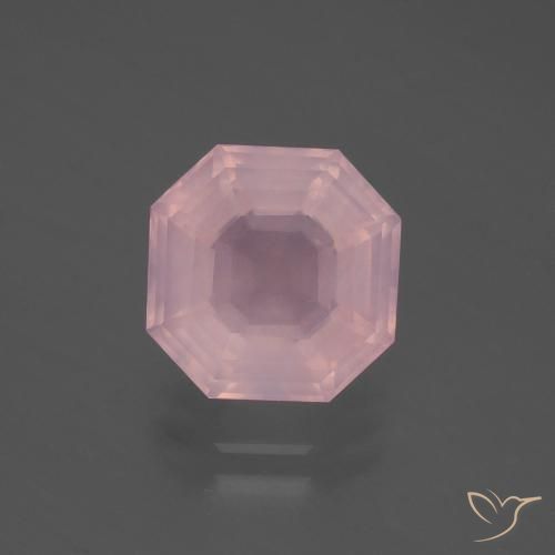 4.60ct Natural Rosa Vivo Quartzo Rosa, Corte Esmeralda, Transparente