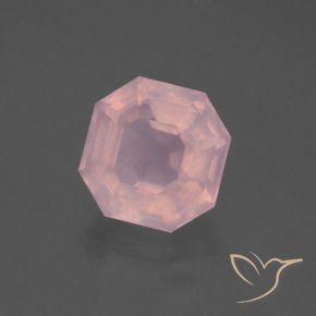 Quartzo Rosa Rosa Vivo Natural 4.60ct, Corte Octógono / Esmeralda, Transparente