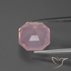 Quartzo Rosa Rosa Vivo Natural 4.60ct, Corte Octógono / Esmeralda, Transparente