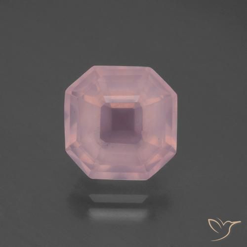 4.95ct Natural rosa médio Quartzo Rosa, Corte Esmeralda, Transparente