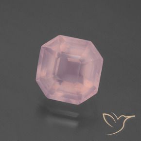 Quartzo Rosa rosa médio Natural 4.95ct, Corte Octógono / Esmeralda, Transparente