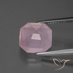Quartzo Rosa rosa médio Natural 4.95ct, Corte Octógono / Esmeralda, Transparente