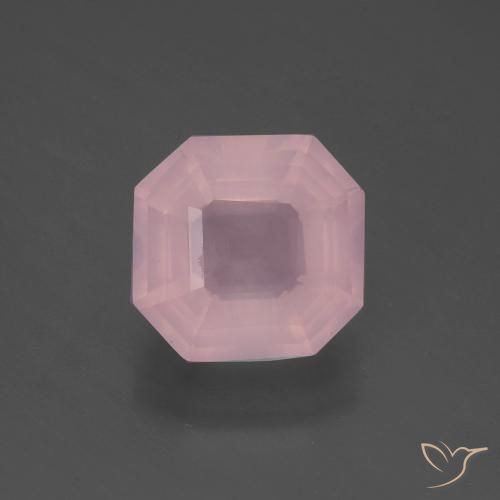 4.13ct Natural rosa médio Quartzo Rosa, Corte Esmeralda, Transparente
