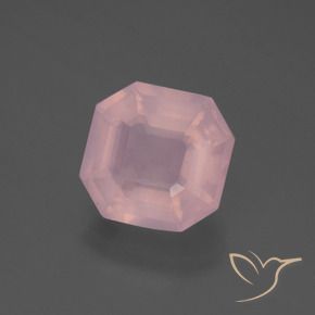 Quartzo Rosa rosa médio Natural 4.13ct, Corte Octógono / Esmeralda, Transparente