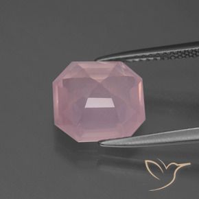 Quartzo Rosa rosa médio Natural 4.13ct, Corte Octógono / Esmeralda, Transparente