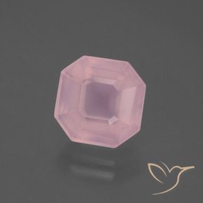 Quartzo Rosa rosa médio Natural 4.47ct, Corte Octógono / Esmeralda, Transparente