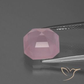 Quartzo Rosa rosa médio Natural 4.47ct, Corte Octógono / Esmeralda, Transparente