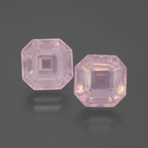Pedras preciosas de Quartzo Rosa rosa médio natural de 6.90 ct, Corte Esmeralda, Transparente