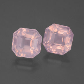 Pedras preciosas de Quartzo Rosa rosa médio natural de 6.90 ct, Corte Esmeralda, Transparente