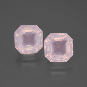 Pedras preciosas de Quartzo Rosa Luz rosa natural de 5.34 ct, Corte Esmeralda, Transparente
