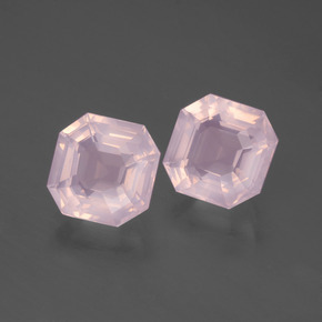 Pedras preciosas de Quartzo Rosa Luz rosa natural de 5.34 ct, Corte Esmeralda, Transparente